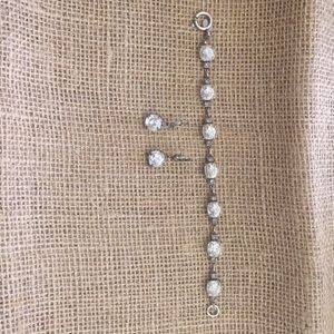 Catherine Popesco Antique Silver Crystal set